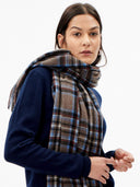 Kaszmir Damski Tkany Szal Oversize Szarobrązowy - Gobi Cashmere #color_kakao