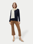 Szal z Dzianiny Siatkowej BiałY - Gobi Cashmere #color_biały