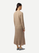 Spódnica z kaszmiru do połowy łydki CiepłA Szarość - Gobi Cashmere #color_ciepła szarość