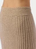 Spódnica z kaszmiru do połowy łydki CiepłA Szarość - Gobi Cashmere #color_ciepła szarość