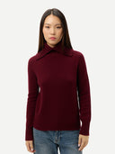 Sweter z kaszmiru z golfem i podwiniętym kołnierzem Wino Zinfandel - Gobi Cashmere #color_wino zinfandel