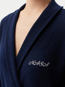 Women's Cashmere Long Robe Navy - Gobi Cashmere #color_granatowy