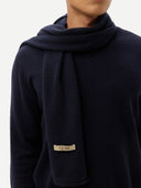 Kaszmirowy szalik z dzianiny unisex | GOBI Cashmere #color_granatowa marynarka