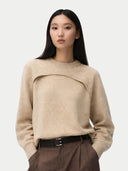 Zestaw damski z kaszmiru z okrągłym dekoltem | GOBI Cashmere #color_ciepła szarość