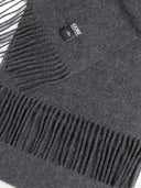 Kaszmir Męski Szal Z Frędzlami - Gobi Cashmere #color_węgiel drzewny