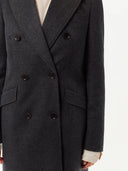 Kaszmir Damski Długi Płaszcz Z Klapami Zamkniętymi - Gobi Cashmere #color_węgiel drzewny