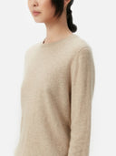 Kaszmir Damski Sweter Basic Z Półokrągłym Dekoltem Szarobrązowy - Gobi Cashmere #color_ciepła szarość