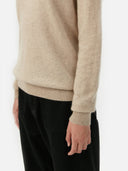 Kaszmir Damski Sweter Basic Z Półokrągłym Dekoltem Szarobrązowy - Gobi Cashmere #color_ciepła szarość