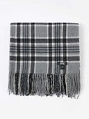 Kaszmir Męski Tkany Szal Oversize Szary - Gobi Cashmere #color_ponura szarość