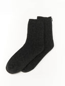 Kaszmir Unisex Skarpety z Prążkowanej Dzianiny Szary - Gobi Cashmere #color_węgiel drzewny