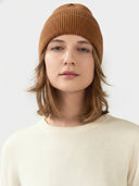 Dzianinowa 100% kaszmirowa czapka unisex | GOBI Cashmere #color_kościany brąz