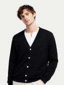 Kaszmir Męski Kardigan Z Dekoltem W Szpic - Gobi Cashmere #color_czarny