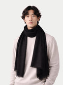 Kaszmir Damski Lekka Tkana Chusta Biały - Gobi Cashmere #color_czarny