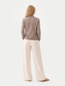 Kaszmir Damski Kardigan Z Suwakiem Na Całej Długości Szarobrązowy - Gobi Cashmere #color_szarobrązowy