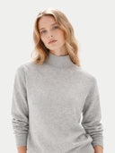 Kaszmir Damski Sweter Z Półgolfem - Gobi Cashmere #color_błękit świtu