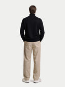 Kaszmir Męski Sweter Z Suwakiem Od Połowy Długości Szary - Gobi Cashmere #color_czarny