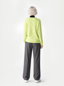 Kaszmir Damski Sweter Basic Z Półokrągłym Dekoltem - Gobi Cashmere #color_słoneczna limonka