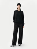 Zestaw kaszmirowy sweter i czapka kaszmirowa - Gobi Cashmere #color_czarny
