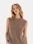 Damski kaszmirowy sweter z okrągłym dekoltem i fakturą |GOBI #color_