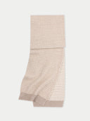 Szalik z dzianiny kaszmirowej o splocie waflowym CiepłA Szarość - Gobi Cashmere #color_ciepła szarość
