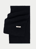 Szeroki Szalik z Ribbem Czarny - Gobi Cashmere #color_czarny