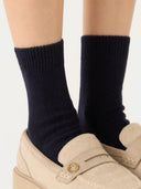 Kaszmir Unisex Skarpety z Przyciętej Dzianiny Czerwony - Gobi Cashmere #color_granatowa marynarka
