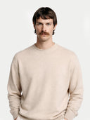 Kaszmir Męski Sweter Basic Z Półokrągłym Dekoltem- Gobi Cashmere #color_beżowy