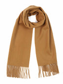 Kaszmir Męski Szal Z Frędzlami - Gobi Cashmere #color_migdałowy