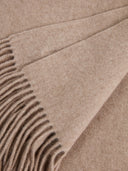 Kaszmir Damski Szal Z Frędzlami Szarobrązowy - Gobi Cashmere #color_szarobrązowy