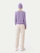 Zestaw kaszmirowy sweter i czapka kaszmirowa - Gobi Cashmere #color_purple ash