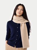 Szal z Dzianiny Siatkowej w kolorze Organic BeżOwy - Gobi Cashmere #color_beżowy