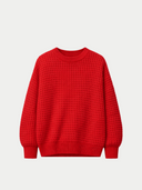 Sweter z kaszmiru z szerokimi ramionami i okrągłym dekoltem