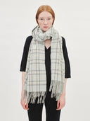 Kaszmir Damski Tkany Szal Oversize Zielony - Gobi Cashmere #color_blada woda