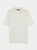 Women's Silk Cashmere Polo Shirt Whisper White - Gobi Cashmere #color_szeptana biel