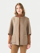 Kaszmirowa kurtka ponczo z kieszeniami | GOBI Cashmere #color_szarobrązowy