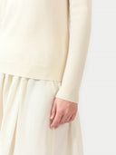 Sweter kaszmirowy Essentials z okrągłym dekoltem Mleko Kokosowe - Gobi Cashmere #color_mleko kokosowe