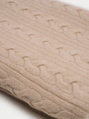 Kaszmir Unisex Koc Z Dzianiny Warkoczowej Szarobrązowy - Gobi Cashmere #color_beżowy