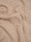 Kaszmir Unisex Koc Z Dzianiny Warkoczowej Szarobrązowy - Gobi Cashmere #color_beżowy