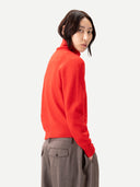 Sweter z kaszmiru z podwójnym kołnierzem Fiery Red - Gobi Cashmere #color_fiery red