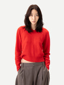 Sweter z kaszmiru z podwójnym kołnierzem Fiery Red - Gobi Cashmere #color_fiery red