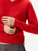 Sweter z kaszmiru z podwójnym kołnierzem Fiery Red - Gobi Cashmere #color_fiery red