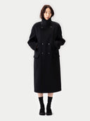 Uniseksowy Płaszcz Trench z Kaszmiru Czarny - Gobi Cashmere #color_czarny