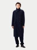 Uniseksowy Płaszcz Trench z Kaszmiru Granatowa Marynarka - Gobi Cashmere #color_granatowa marynarka
