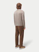 Kaszmirowy jedwabny kardigan polo pod szyją | GOBI Cashmere #color_wilk leśny