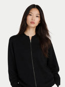 Kaszmir Damski Kardigan Z Suwakiem Na Całej Długości Szarobrązowy - Gobi Cashmere #color_czarny