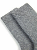 Kaszmirowe skarpetki do spania unisex z dzianiny prążkowanej Ponura Szarość - Gobi Cashmere #color_ponura szarość