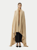 Kaszmir Unisex Koc Z Dzianiny Warkoczowej Szarobrązowy - Gobi Cashmere #color_beżowy