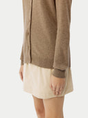 Kaszmir Damski Kardigan Z Półokrągłym Dekoltem - Gobi Cashmere #color_szarobrązowy