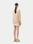 Kaszmir Damski Sweter Basic Z Półokrągłym Dekoltem Szarobrązowy - Gobi Cashmere #color_beżowy