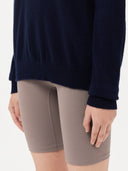 Kaszmir Damski Sweter Basic Z Półokrągłym Dekoltem Morski - Gobi Cashmere #color_granatowy
